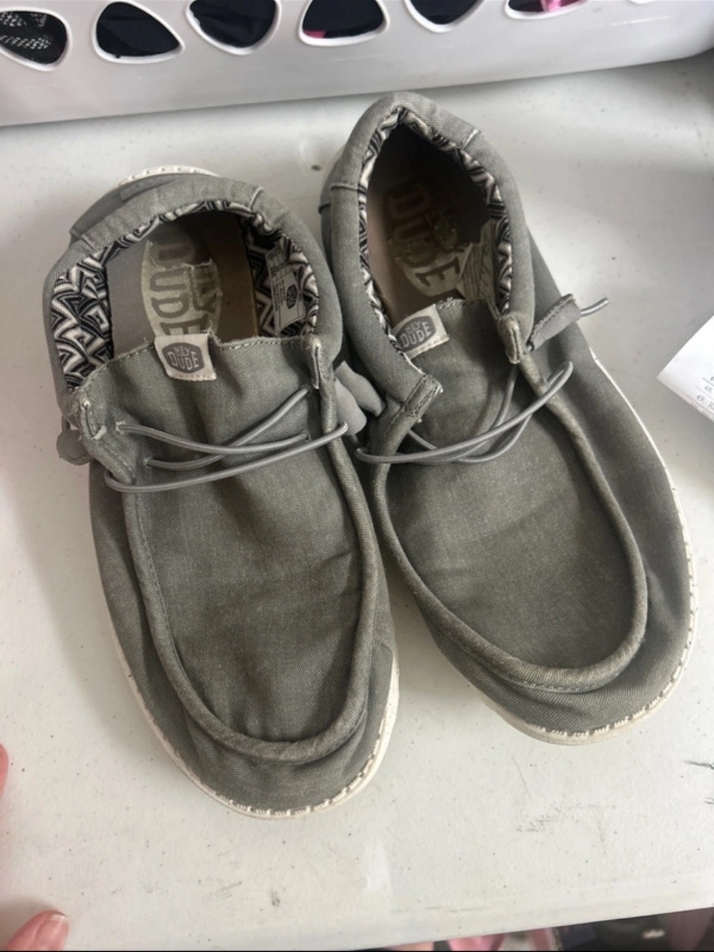 Hey Dude Olive Canvas Slip-On Loafers